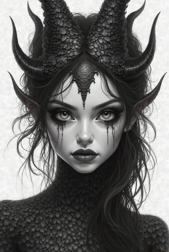 Devil monster tattoo art, Blackwork style, art on paper --auto --s2
