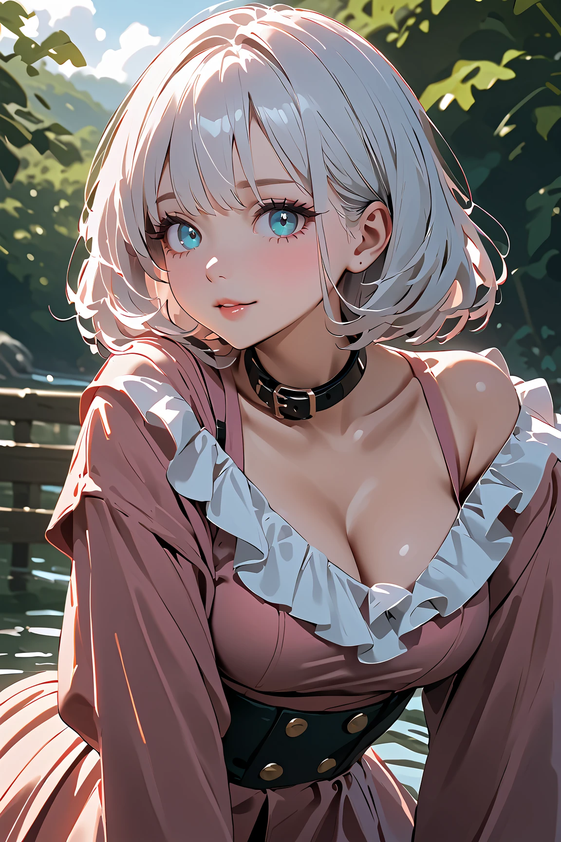 tongueだし銀髪女性
(Highest quality、High resolution、8K、masterpiece:1.2)。Look away、Open your mouth、Pink Eyes、Silver Hair、Heart shaped pupil、teeth、tongue、tongueを出す、（Original Character, (1 Girl)、Perfect Face、((short hair:1.2))、(Hair above one eye:1.3)、[[Disheveled Hair]]、Colorful Hair、Detailed eyes that shine、Light and shadow、Glowing Skin、 (Curvy but slim), ((High angle shot))、Sexy look、Use something sexy、（background：Mountain、nature）Full body、bracelet、necklace、Wild Fashion、Disheveled clothes、sunglasses、Follow the Silver Wolf、Tarzan、