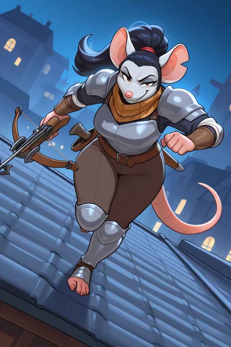 Masterpiece, best quality, Masterpiece, best quality, 1 woman , Black rabbit , Fluffy , red eyes , sly face , indifferent face , naked , abdomen , big breasts , Kick, raise your leg , Long legs , abandoned factory , at night