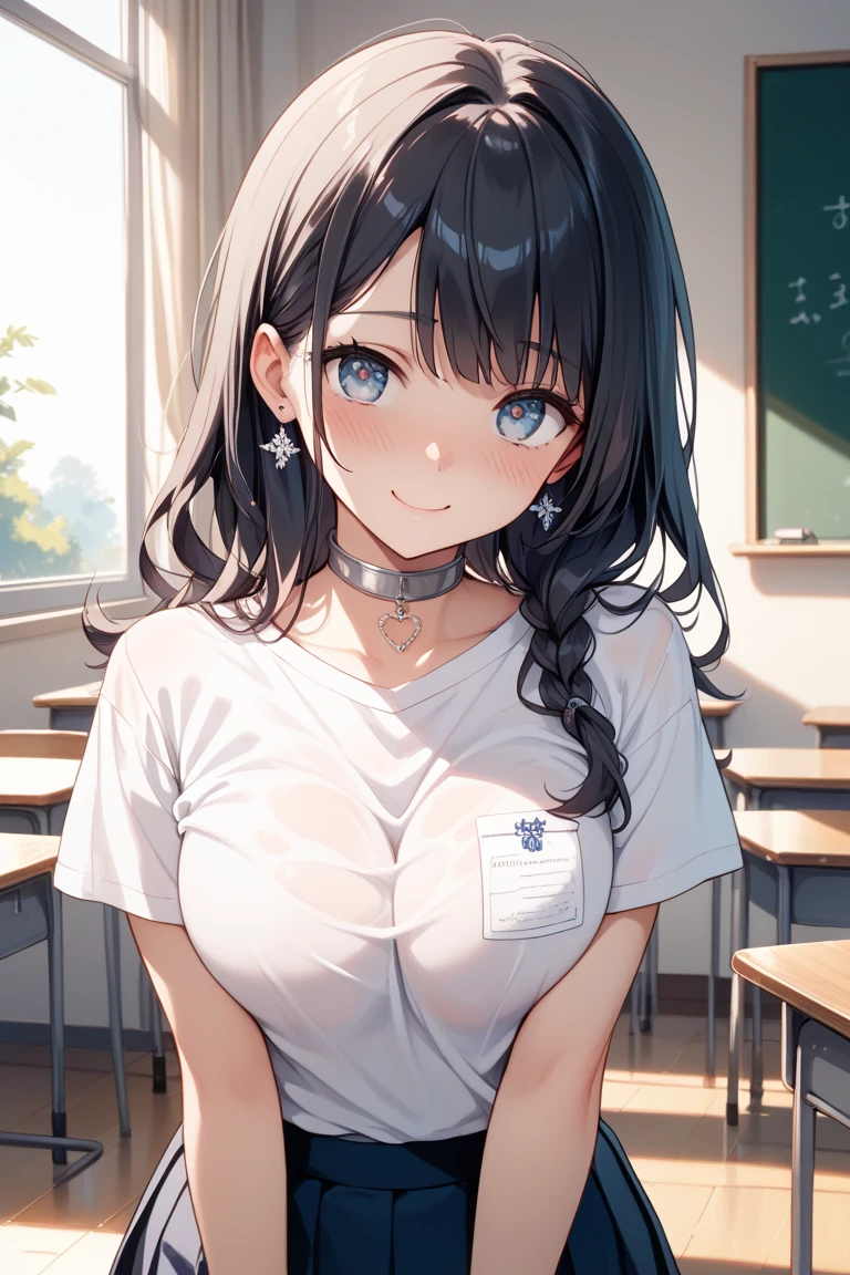 very cute and beautiful girl,(Very detailed美しい顔), (smile),blush,Black Hair,Seraphim,((White Shirt、underwear、Shirt open pose、Cleavage)),Are standing,(From below),(Lacy white panties), ((locker room、Steel Locker)), (Highest quality,masterpiece:1.0),Absurd,High resolution,Super detailed,Very detailed,32k,8K resolution, Intricate details,Movie Scenes,Detailed Background,alone,Dynamic Angle,
