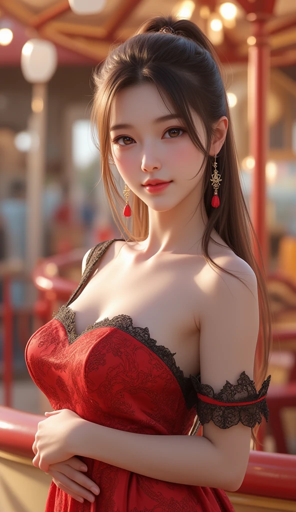 [[特写cleavage]]]]Huge long saggy breasts, looking at the audience，cleavage, The chest is more exposed，
