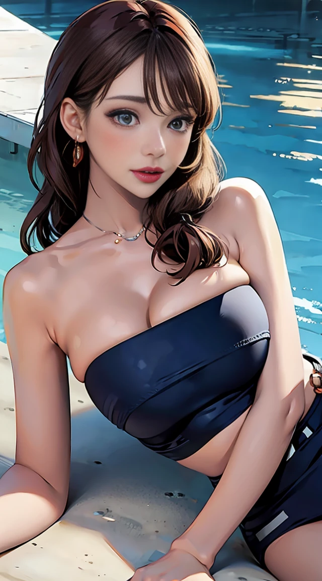 (最high quality, 4K, masterpiece: 1.3), Beautiful woman, Ultra-realistic, 1 girl, (Huge breasts, Attractive body: 1.2), Abdominal muscles: 1.1, red curly hair: 1.1, (Raindrops, Raindrops, Body gets wet: 1.2), Ultra detailed Face, detailed Lips, detailed Eyes, detailed, Armpit hair, detailed Armpits, double eyelid, Sensual low-neck dress, Open neckline, Side Pause, Visible curves, Pool Party, Lying next to the pool, Golden robe, good, Shoelaces, Raise one arm, Hairy armpits, Super Short Hair, ultra-thin good, ultra-thin Shoelaces, Big arms, Big biceps, ((Realistic armpit hair)), Oiled, anger, Sexy pause, ( Bodybuilder Pause), masterpiece, 最high quality, high quality, High resolution, ((Pause_random)), Light blue bikini