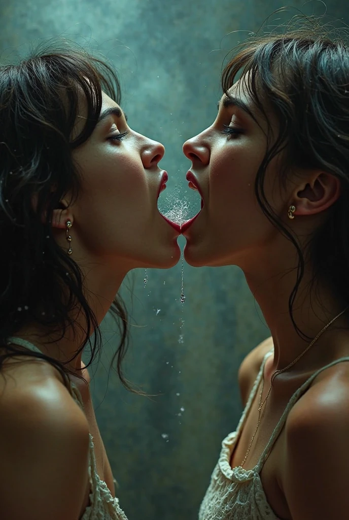 two women satisfy themselves, sweating, humid hair, screams while having a violent orgasm, highly detailed erotic female form, dramatic lighting, close-up, photorealistic, 8k, cinematic composition, vivid colors, chiaroscuro, moody atmosphere, mature content, explicit, adults only