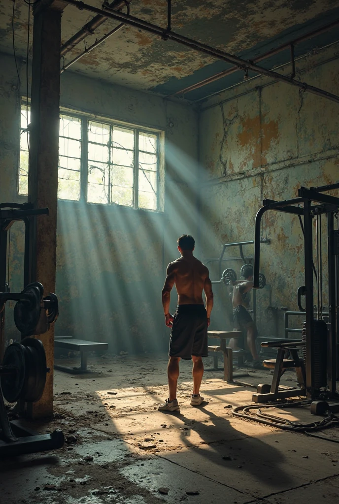 autochrome in golden and silver color, The subject is a young, fitness body, detailed face, detailed muscles, wearing shorts, barefoot, detailed hands, detailed feet, man in konstantine somov art style, operating a stained machine The scene is set on a minimalistic factory, sf, intricate artwork masterpiece, ominous, matte painting movie poster, golden ratio, trending on cgsociety, intricate, epic, trending on artstation, by artgerm, h. r. giger and beksinski, highly detailed, vibrant, production cinematic character render, ultra high quality model
