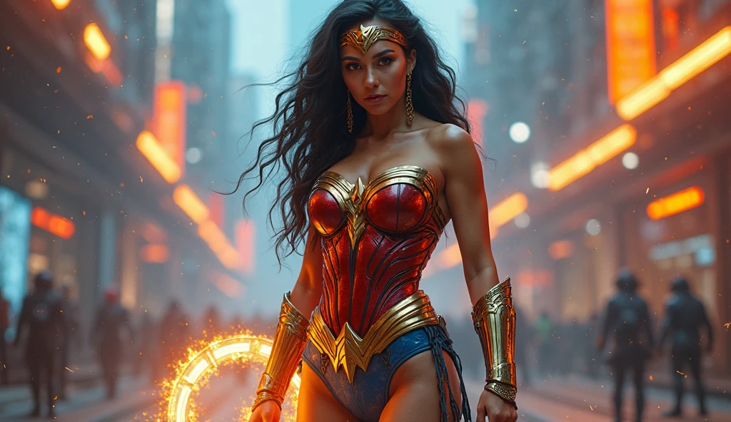 dataviz style, black and white network data visualization in the shape of Wonder Woman,  masterpiece , hyper detailed, unreal engine, dark red and gold tones, stars, point cloud, luminous light effects <lora:dataviz_style_xl_v1:1> <lora:glowneon_xl_v1:1> glowneon