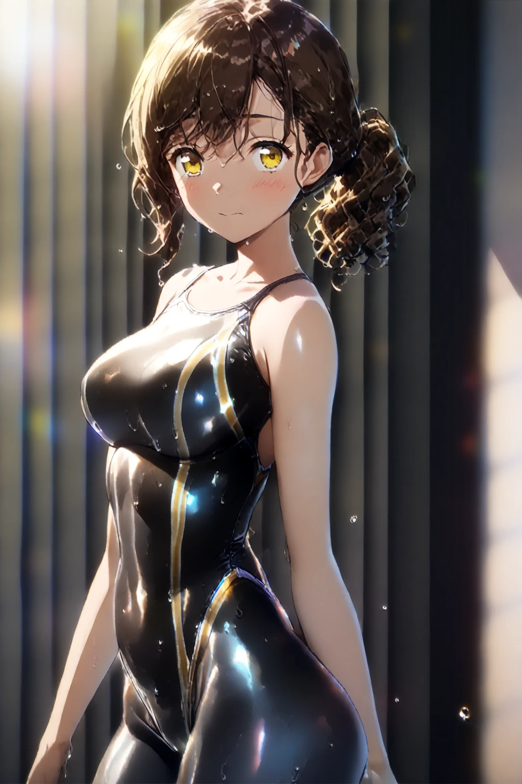 Kurokawa Gold(1z Games),1個Giant Breast Girl, Solitary,Looking at the audience,8K, Beautiful light,symbolic shape_student, shiny_Eye, Star_student, Star_(symbol),Crazy breast swelling