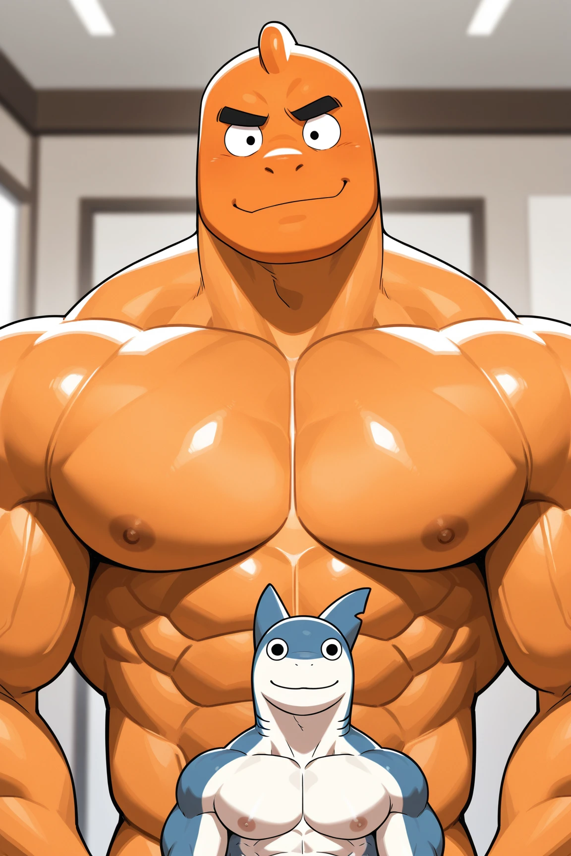 male，chubby，Fat minora，Shirtless， detailed， high resolution，， masterpiece，Excessive obesity，Obesity in the extremities，Lift your feet，correct body proportions，overweight，Shibayama Junpei，Himi Tomoki, 人 naked, penis, bath, happy, boys, big belly, boob