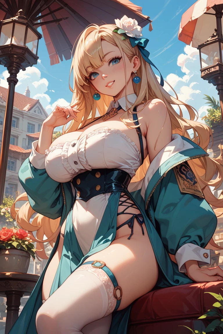 a beauty girl，Mature face，a matural female，Fluffy tail hair，Ultra-loose underwear，clothes slipping off，Anterior convex and posterior，Straight chest，Ruddy complexion，Huge fox tail，nabel，(huge tit)，adventurer，tit，areola of breast，pantiess，Stockings，Character introduction，(痴女)，(huge tit)，((Pubic bone))，People panel，Character standing drawing