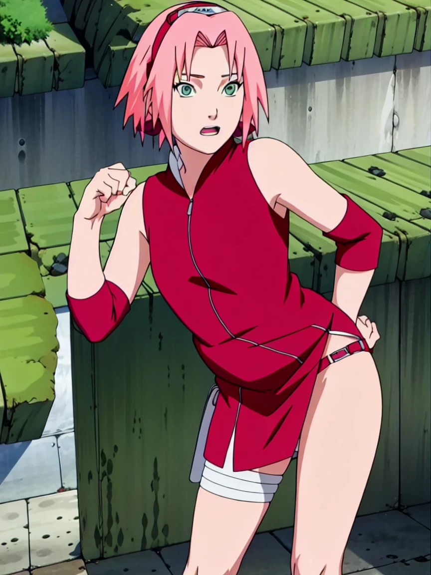 Sakura Haruno nude,wide hips,abdomen,sexy ,Show your armpits,Leg kick, Raise your legs high.,IPST, naked,Torn shirt,far corner,sleep, Behind the bed,open shirt,nipple, ห้องsleep, Behind the bed, sleepหงาย, sexually aroused