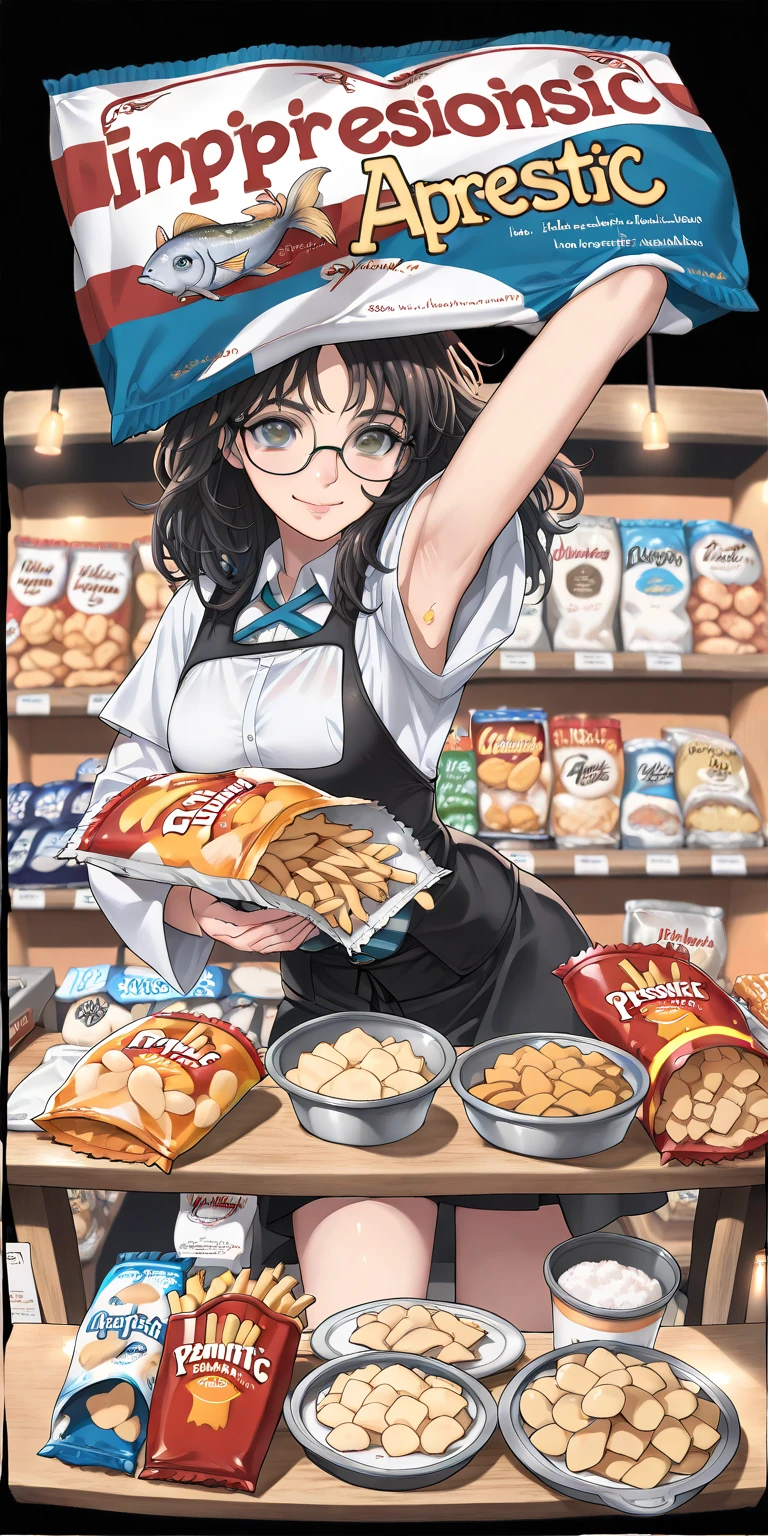 masutepiece, Best Quality, 女の子1人、huge-breasted、bbw、Holding (canned liquor)1.5、Thumbs up、huge smile