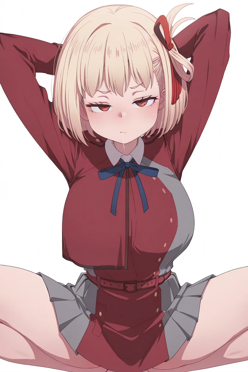 20 year old, single subject, (8k, best quality, masterpiece:1.2),(best quality:1.0), (ultra highres:1.0), pastelcolor, hair ribbon,lycoris recoil, , chisato nishikigi, cowboy shot , proud expression on face , nsfw, shutting eyes tighly, , , chisato nishikigi presenting breasts, athletic body, large breasts,pink pastel background, chisatonishikigi, slim body, ((1girl), glowing red eyes, , full body, , nsfw, nude, no clothes, sexual ejaculating spraying pussy, lewd, squirting pussy, foaming mouth, foaming at the mouth, salivating mouth, dripping mouth, mouthwatering, graphic vaginal masterbation
