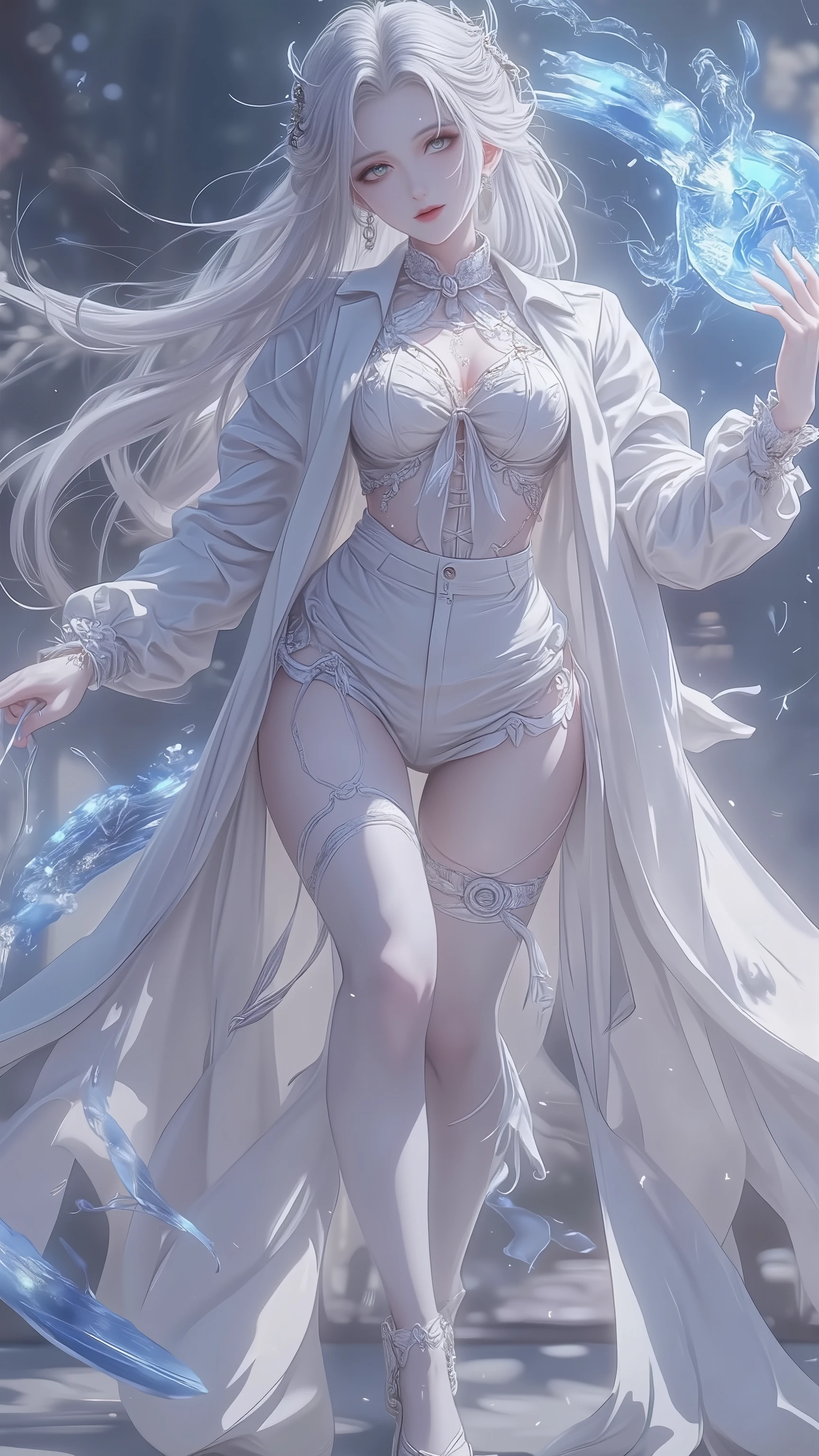 A woman of outstanding figure，in  the water