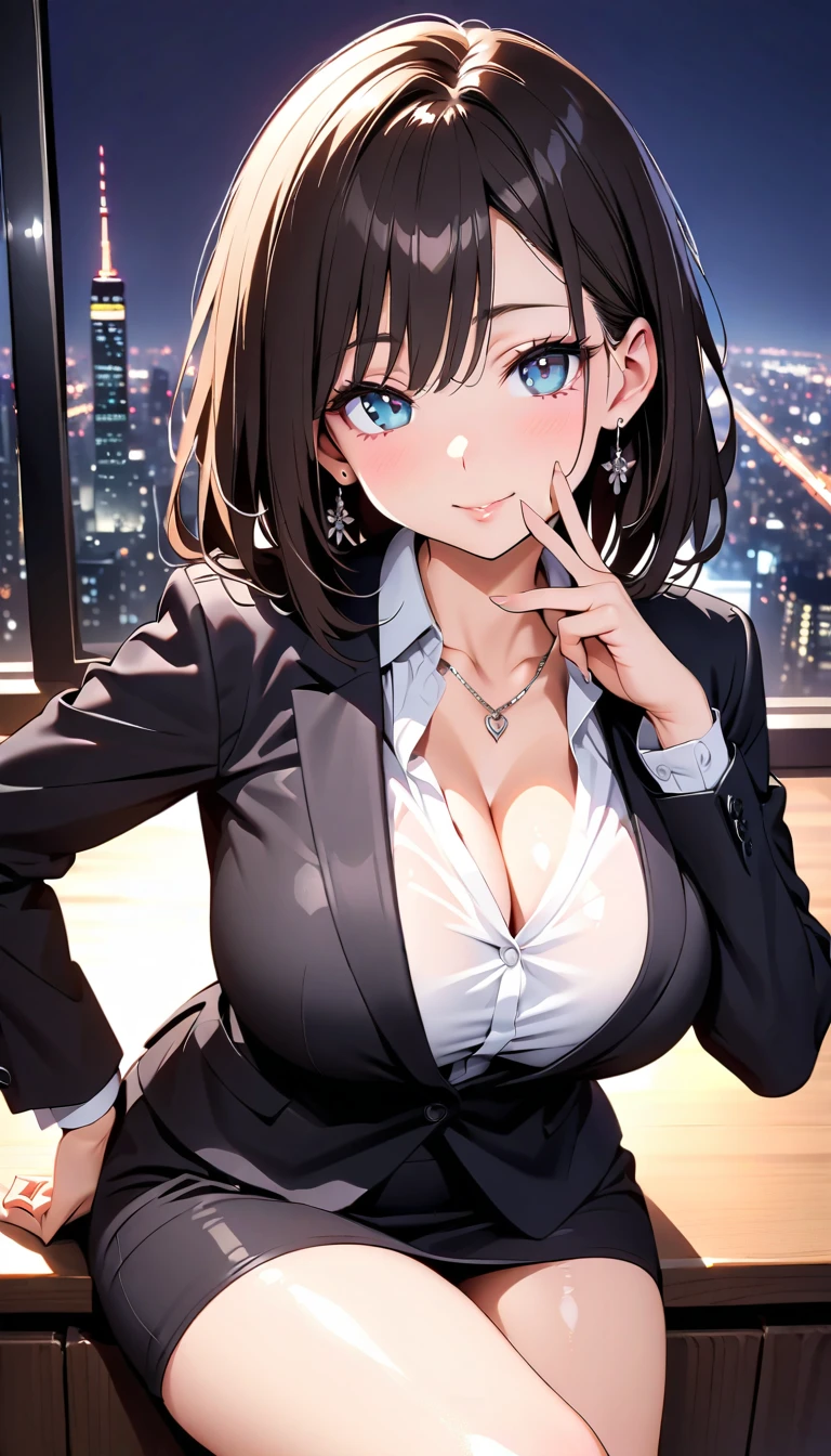 Beautiful lawyer、(alone, 40 years old、Ultra detailed face、Detailed lips、Detailed eyes、double eyelid、Brunette bob hair, Black blazer、White dress shirt、Tight micro mini skirt)、Reading at a desk、at the library、Huge 、Perfect hands, Perfect Fingers, Perfect breasts, Exactly, Perfect body, Perfect Face, Perfect Image Realism, Detailed Background, Detailed costume, maikurobiki、Unbuttoned shirt、Lewd Librarian、Hyperrealism、Photorealistic、Unreal Engine、Maximum resolution 8K, (masterpiece), Very detailed, Professional