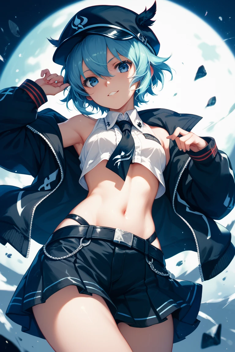 (Super detailed、Ultra-high resolution、Detailed Background)、((Flat Color))、((colorful))、((浮かぶcolorfulな水))、One female secretary in the office、body paint、Pop tattoo on belly、Big Breasts、Sexy Random Pose、Angle view from below、
(Medium Hair、Silver Hair、hair ornaments)、Beautiful blue eyes、Beautiful red lip、(Office Suits、Black Micro Mini Skirt、choker、Black knee-high stockings、garter belt、Glasses)、Sexy uniform showing the underside of the chest)、(((Underboob)))、TWICE's Tzuyu' on pause、(fun、smile、A rich expression)、
I can see her panties、White tiny panties、cameltoe
