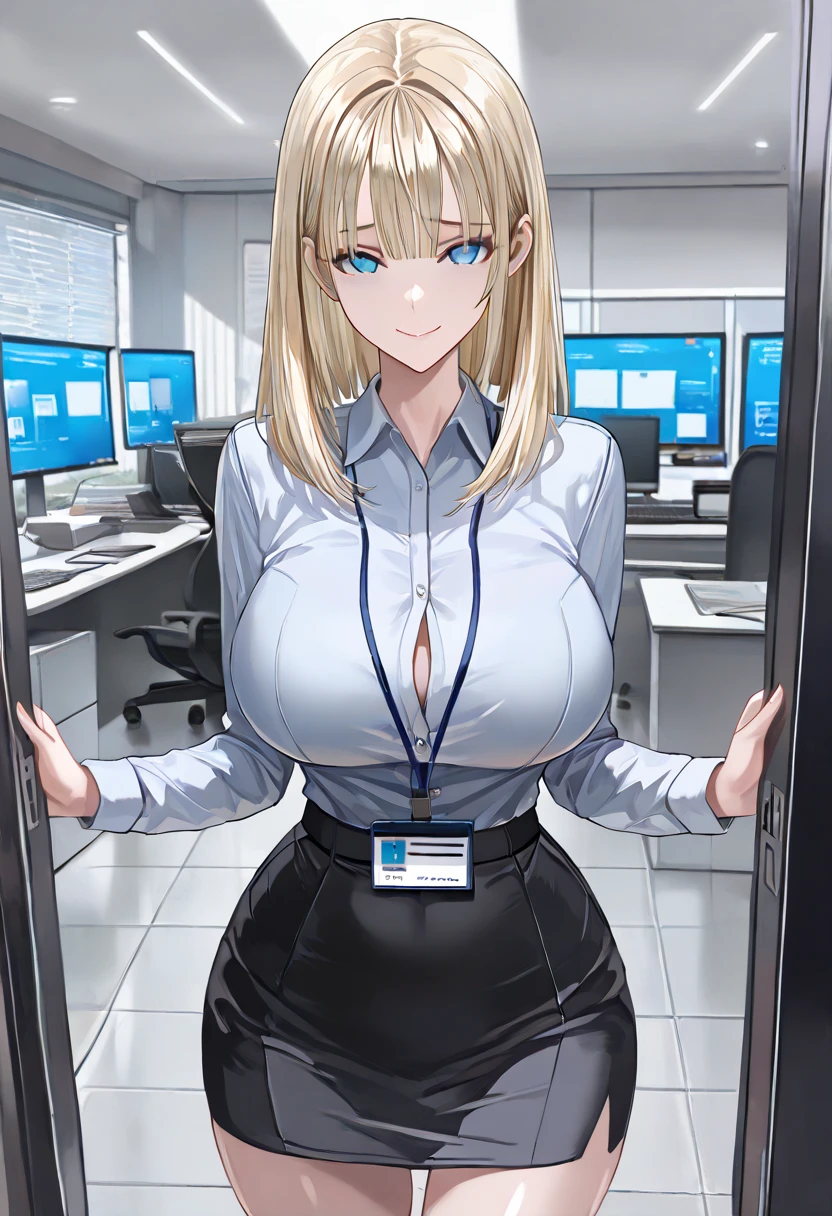 {{masterpiece}}, {{best quality}}, {ultra-detailed}, {{extremely detailed}}, 4K, {8K}, best quality, {beautiful}, look up from below, library, personal computers, a pretty woman, solo, military costume,, beautiful gold hair, {beautiful eyes}, large breast, wearing underpants, angry
