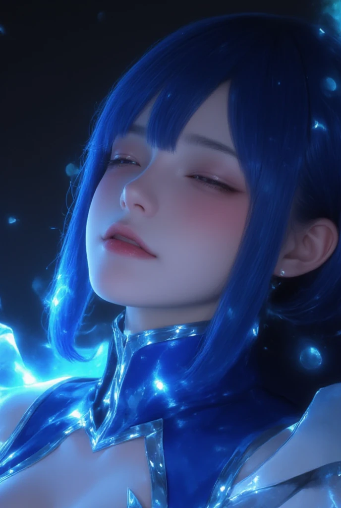 anime, naruto, blue flame, hinata hyuga, beautiful women , light and fire swirls 4k, high quality , masterpiece, photo realistic