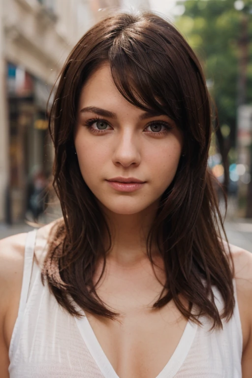 realistic photo, girl of European appearance, Brown hair, detailed