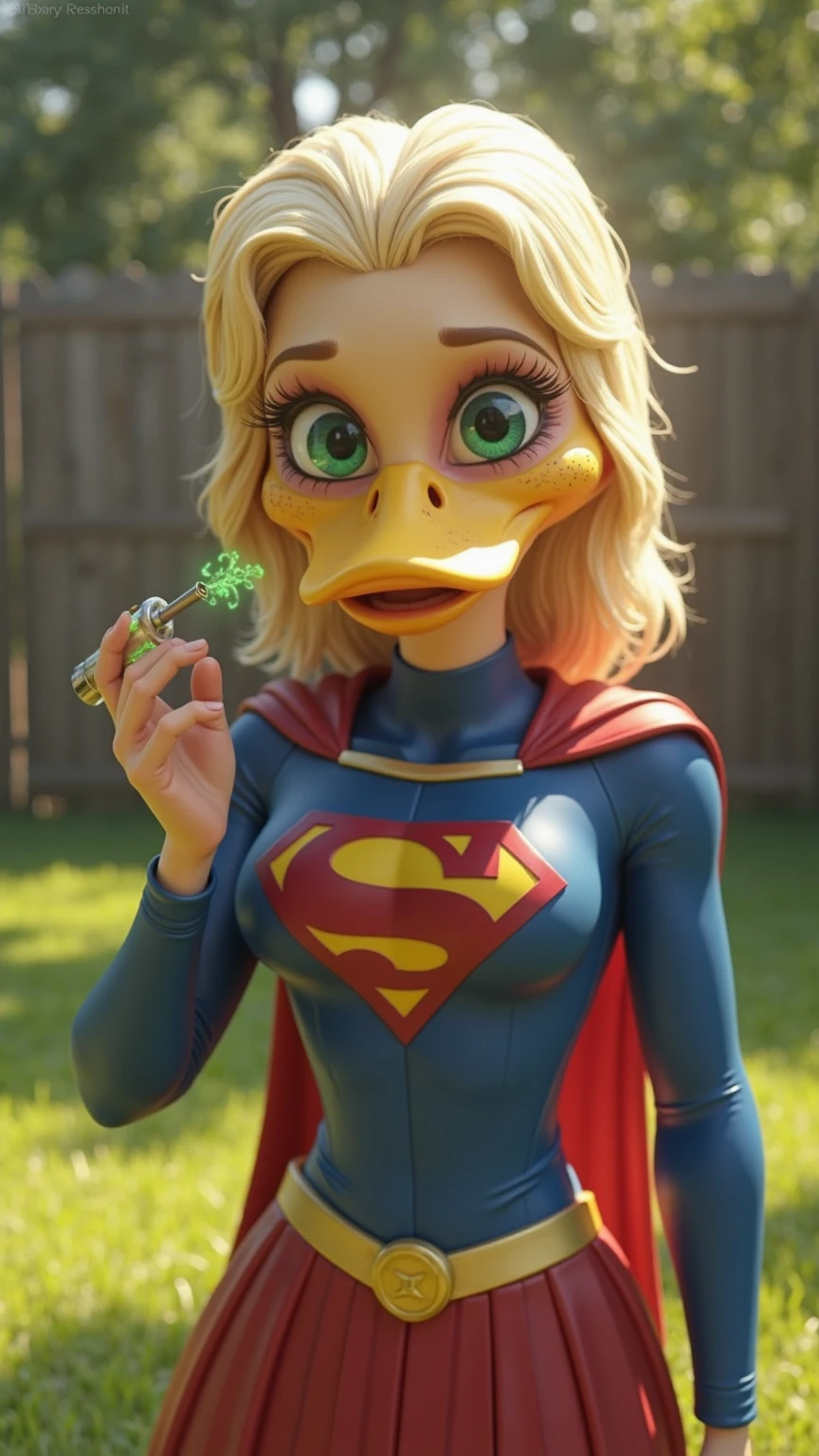 long brown wet hair tucked behind ears, yellow bikini top with peace sign, thick black eyeliner, exhausted and frustrated, gritting teeth angrily, big detailed teeth, perfect teeth, big forehead, big breasts, big cleavage, breast inflation (best quality,4k,8k,highres,masterpiece:1.2),ultra-detailed,(realistic,photorealistic,photo-realistic:1.37),dramatic lighting, ultra hd, sexy evil bodybuilder elf, long pointy ears, detailed ears