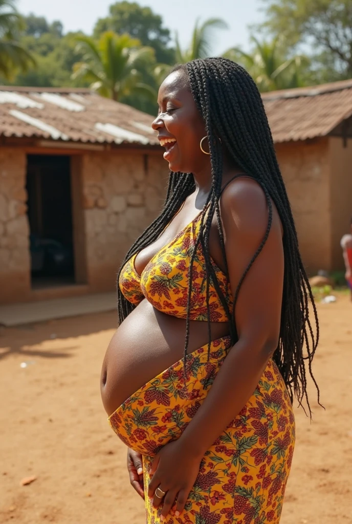 Extremely pregnant Fijian girl