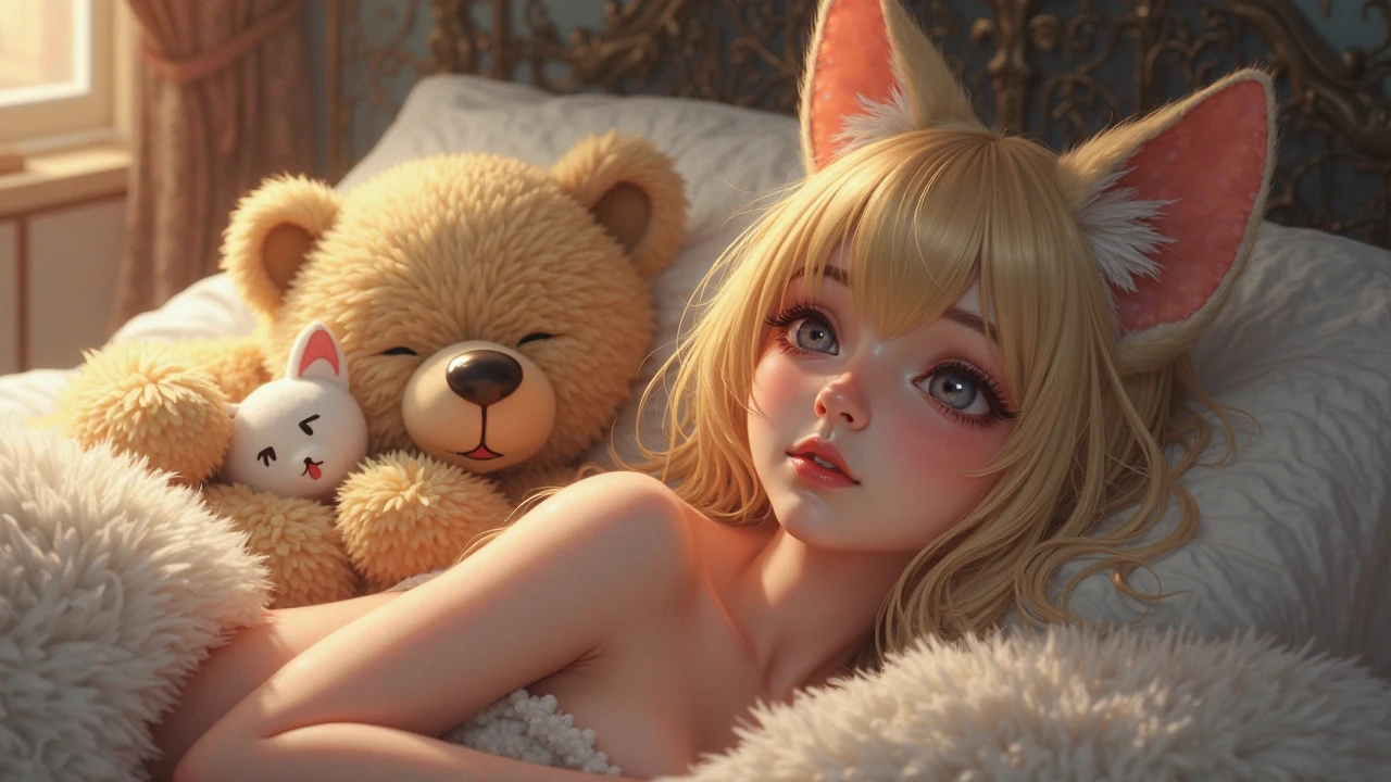 ((some gorgeous fox woman lolita partners)), sunny, (((lying in the bedroom on the bed))), (((((They play sexually together))))), (((((Beautiful face really detailed))))), happy expression of enthusiasm, ((((Big breasts)))), ((8k, raw photo, Best quality, masterpiece:1.2)), Render based on physics, ((((full body photo))))