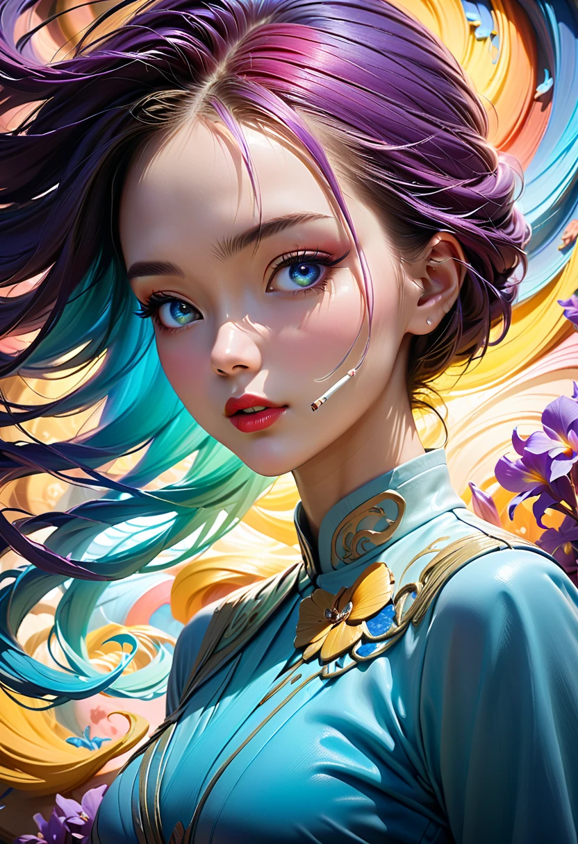 A who works hard,Face the computer,adolable,animemanga girl,quadratic element,The expression is very hard, big breasts beautiful --auto --s2