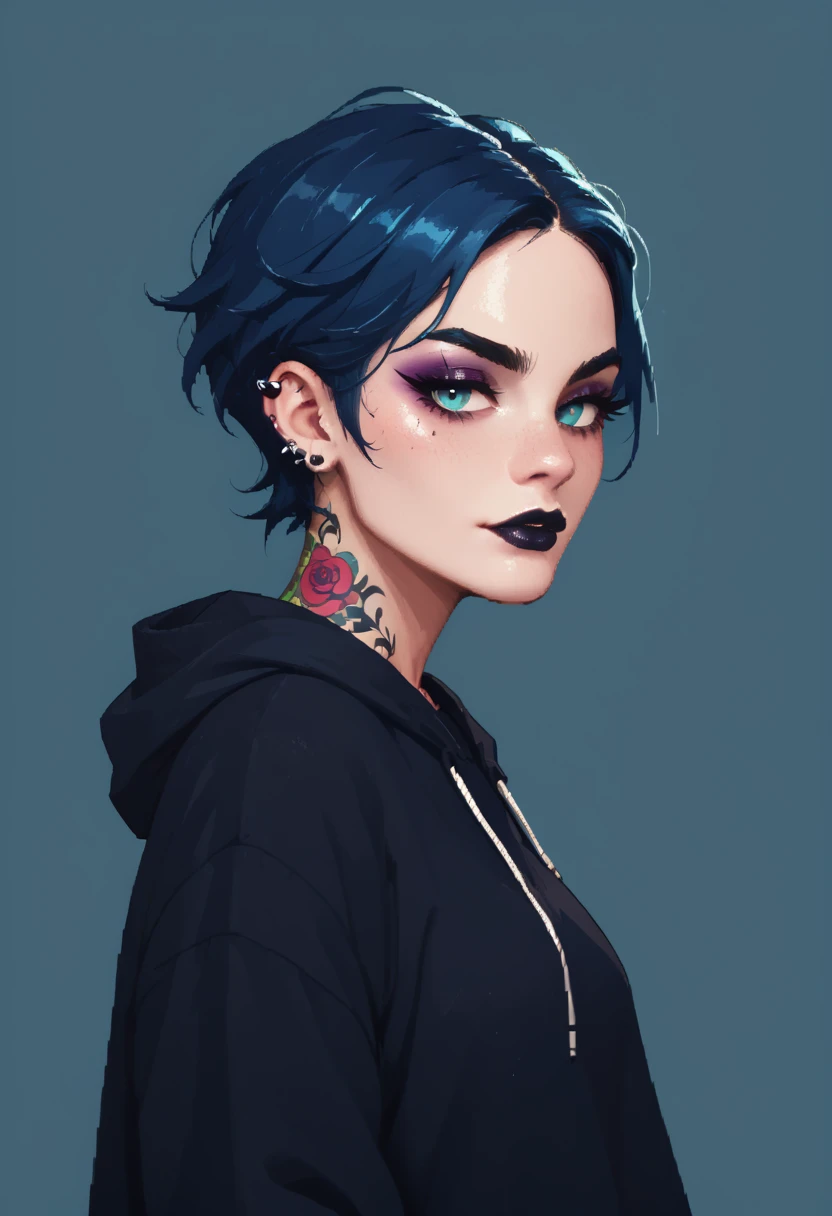 Bébano-Goth goth goddess with Atuendo sexy and tattooed