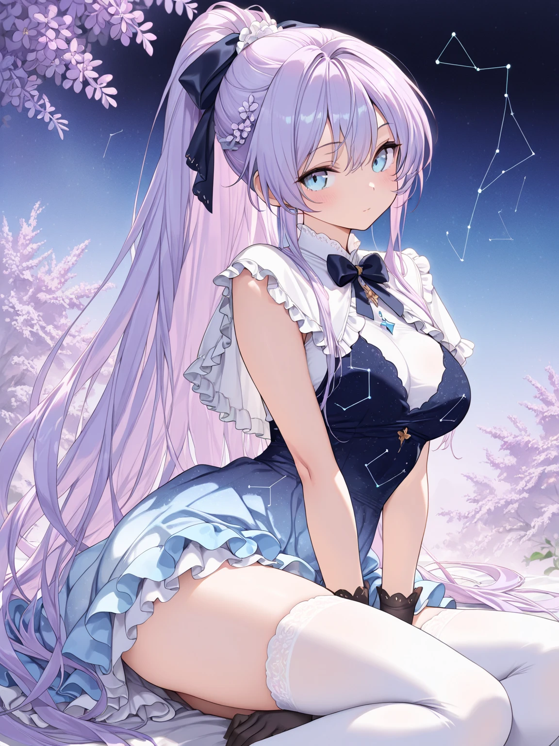 Highest quality, 6 years old, flatらな胸, whole body, Head to Toe Frame, flat, Thin thighs, Bloomers, bend over, Buttを見せる( Butt), Outdoor, cute girl, cute , String Panties，Place your fingers on your panties、stick out、Angelic, Thin fabric, See through, god&#39;s Raise, Fluffy Clouds, Colorful flower garden, god秘的 eyes of the starry sky，Deep starry sky，god秘的，unknown，Movie atmosphere，negative dark mode，wonderful，Spectacle，Dream of Looking Up at the Infinite Universe，Infinite galaxies，Supernova hit by dangerous black hole，Planktonic Nebula、Ominous atmosphere、negative dark mode、The atmosphere of the Matrix、Numeric code rotation、abyss，stairway to heaven flash photography, High chroma