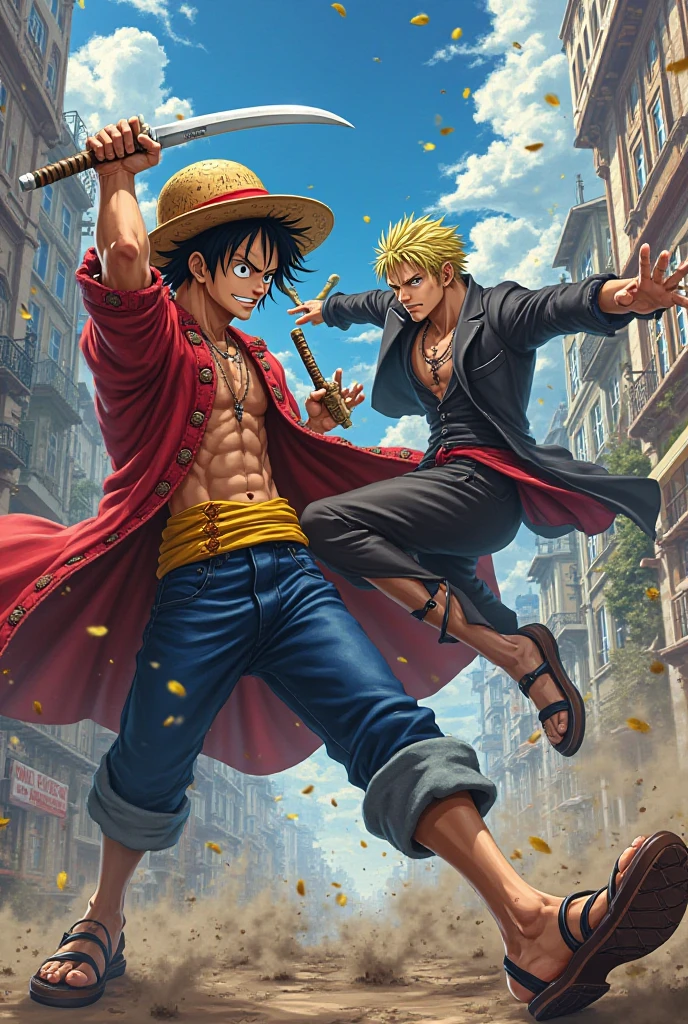A mix between the characters Ichigo, Saitama e Luffy