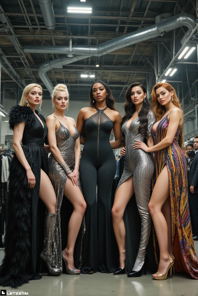 8k, RAW photo, best quality, ultra high resolution, photorealistic, realistic photo of two girls celebrites, (skinny redhead girl, white skin, slim face, blue eyes, red hair, wavy hair) and (skinny ebony girl, dark skin, black hair, curly hair), in met gala event, (met gala), cameras, paparazzi, bright light, (full body picture), standing posing for picture, sexy pose, wearing long translucent dress, (shiny celebrity dress), jewelry, gold, (looking at viewer), smiling, seductive, High Detail, Sharp focus, bright light