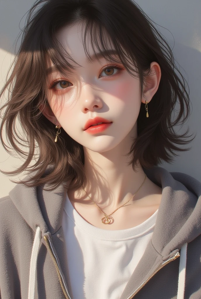 (masterpiece:1.3), (8k, Realistic, RAW Photos, highest quality: 1.4), (One girl), Beautiful Face, (Realistic Face), (Black Hair, short hair:1.3), Beautiful hairstyle, Realistic eyes, Beautiful fine details, (Realistic Skin), Beautiful Skin, (Tight summer knit sweater), Absurd, Charm, Ultra-high resolution, Ultra-realistic, Very detailed, Golden Ratio