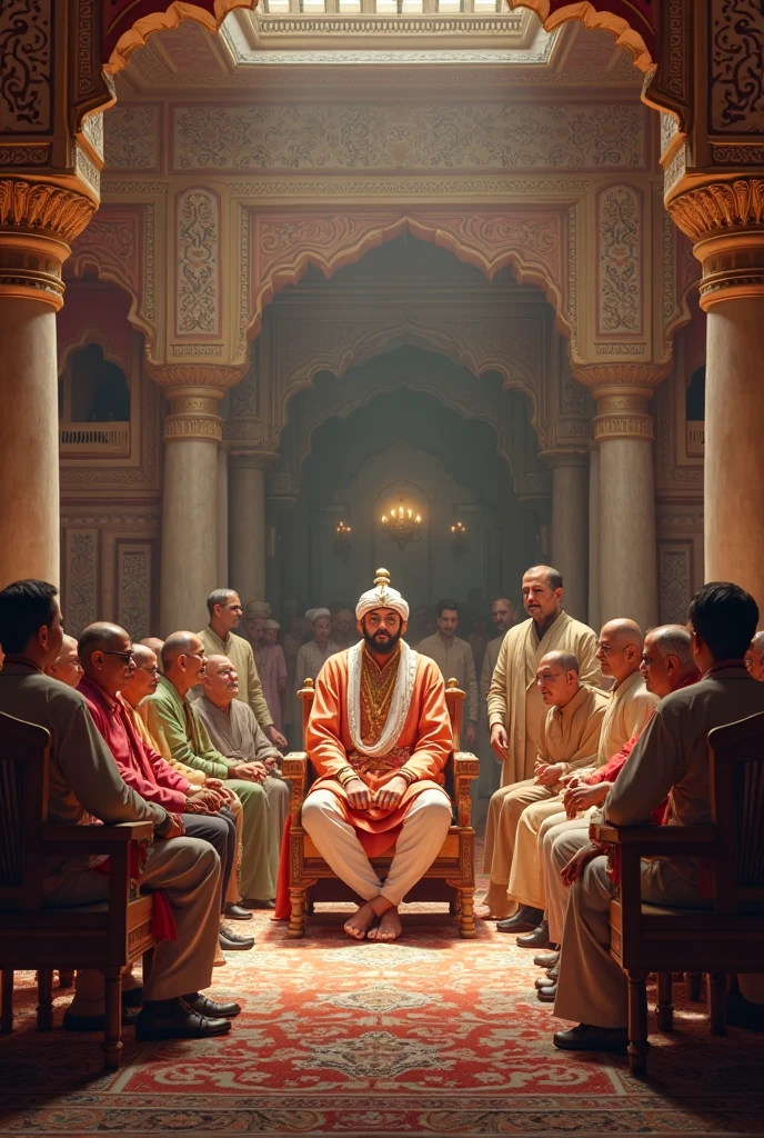 Geberate Geberate 3d image of mughal akbar and birbal and ministers - SeaArt AI