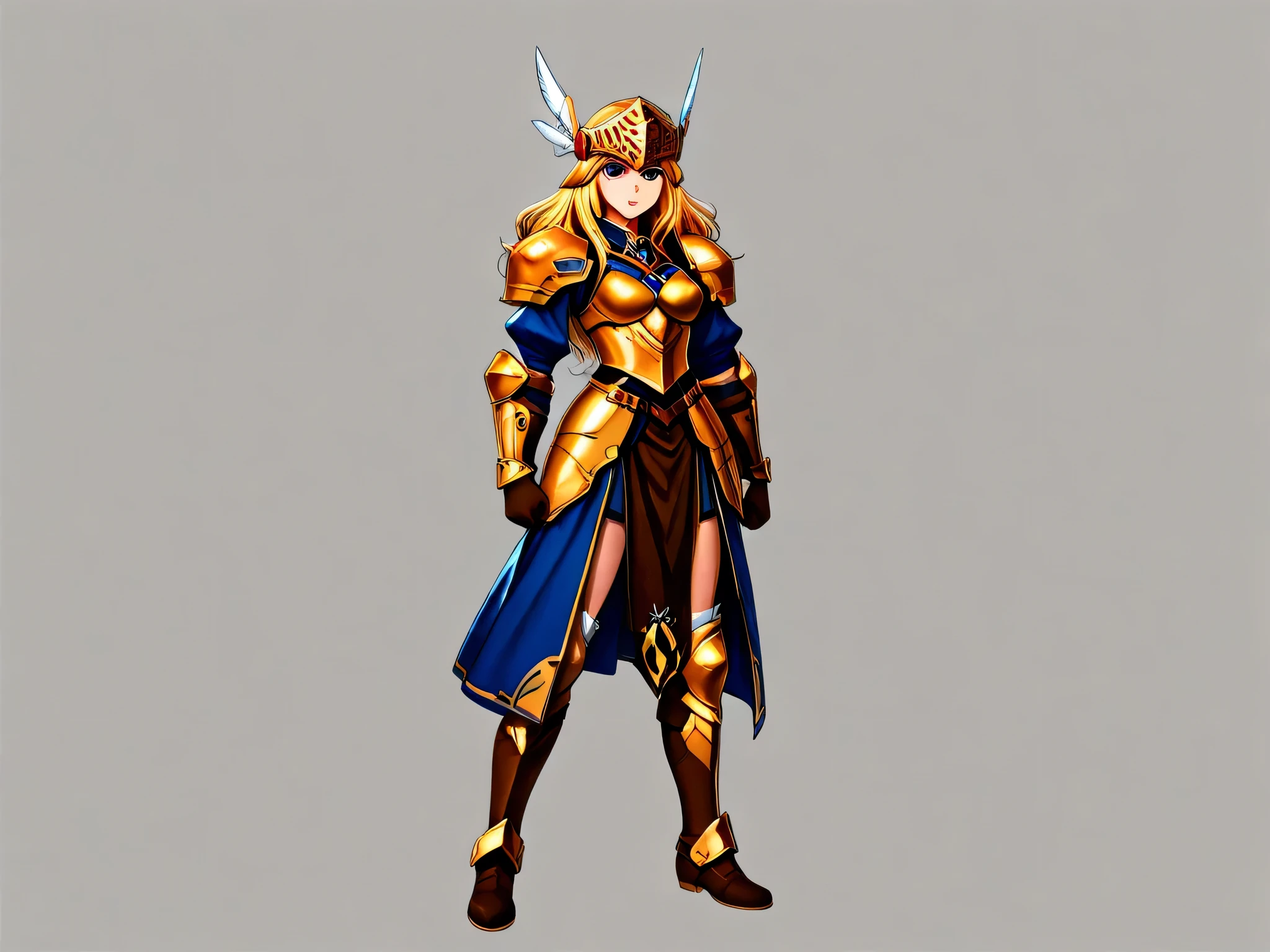 full body standing Valkyrie anime illust