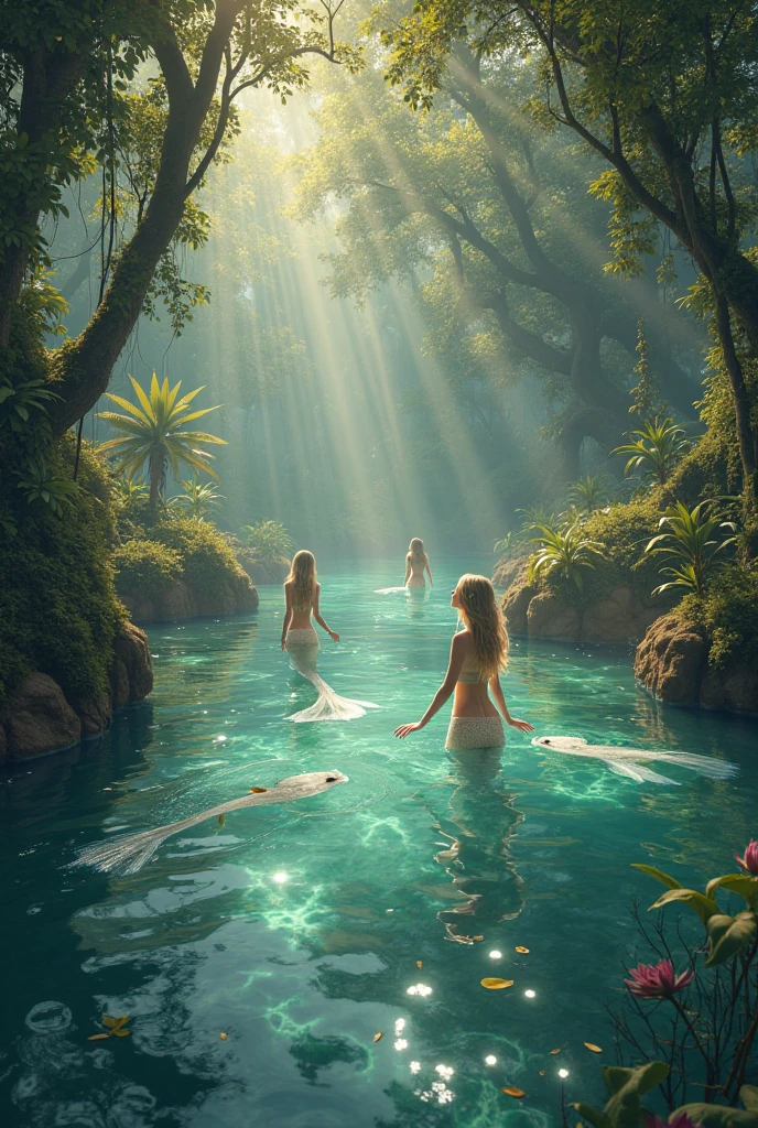 A tribe of only beautiful women who are naked.