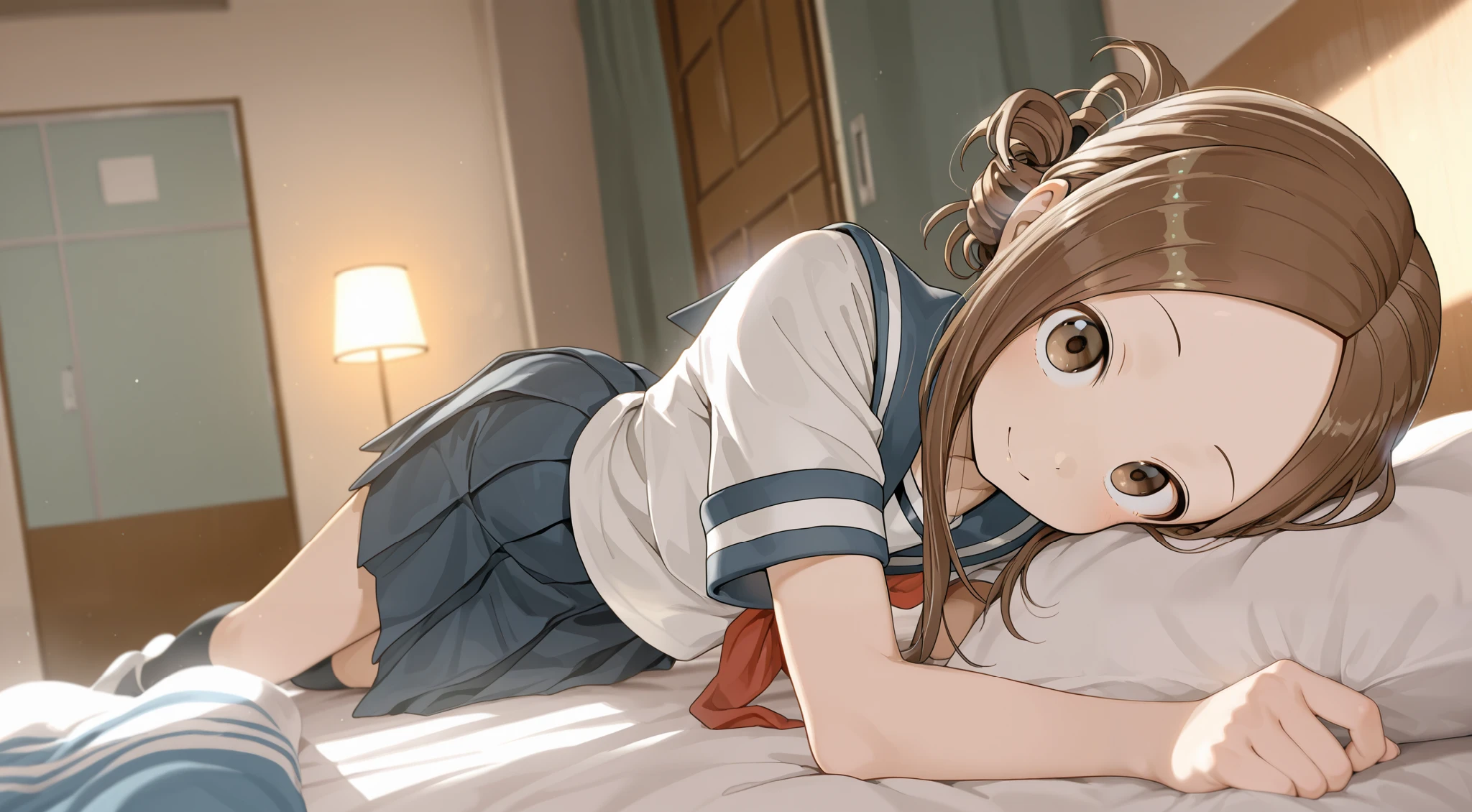 A girl lying on her stomach