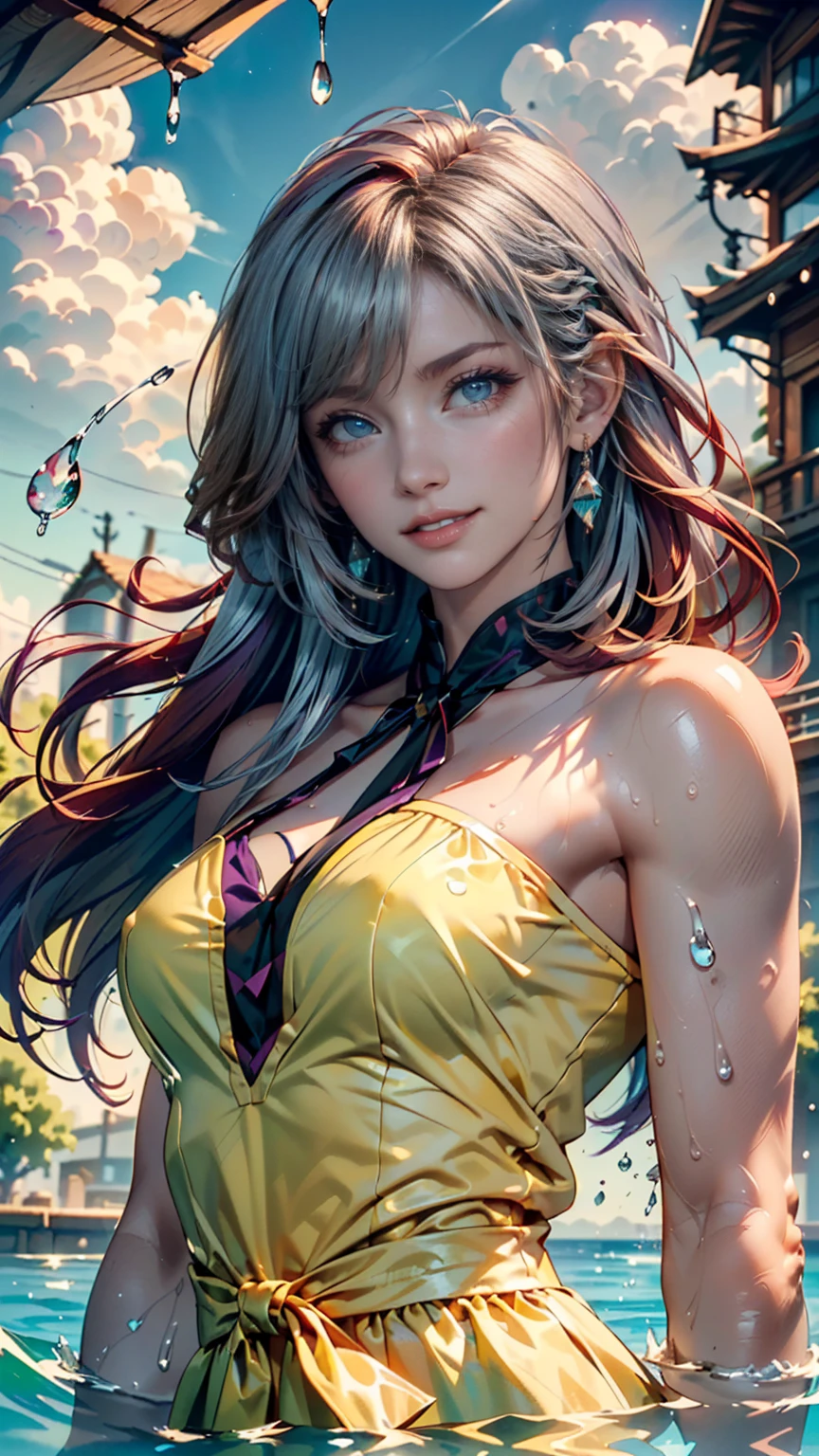 ((Create MaxZenArt!))_(((Small , , chibi), (full height, relaxed pose, standing)_(16+ years)))_(((Very beautiful small peach breasts)), (( long double braids, tight braids, long braid, braided hair, long hime haircut, dark hair, black hair, colored inner part of hair)))_(((purple_eyes:1.3)), ((intricate eyes, beautiful detailed eyes, symmetrical eyes)), ((big eyes:1.5)),((scarlet lips)), ((smile)))_(((Shiny skin:1.5, white skin, light skin: 1.5, white skin, shiny skin, very shiny skin, shiny body, reflective skin)))_(((Detailed face)), ((beautiful detailed lips)), ((sexy), (erotic), (cute, kawaii), (nsfw)))_(((Eye shadow, makeup, eyelid makeup)), ((side breasts)), ((revealing clothes, showing skin)), ((bare shoulders, black lace dress)), ((black chiffon dress, very short )), (((tight-fitting, (black), sheer lace dress)), ((standing almost completely naked, with little clothing on)), ((tiny thong)), ((1.1, black outfit, wet clothes, intricate negligee outfit)))_ (((Shy pose: 1.3)), ((looks seductively at the viewer, embarrassed smile, shy, sexy, erotic)), ((center, scale to size)))_((( Rule of thirds, outdoors, overgrown)), ((dark background, realistic painting, digital painting, high quality)), ((dark background 0.5, decorative background, ornament flowers, skulls)), ((decorative dark background)), ((stunning white lilies, extremely unusual)), ((water,moss in the background, skulls)), ((white lilies - large stems)), ((water lilies on the water)), ((sunset, golden hour) ), ((golden ornaments ornaments)), ((Baudelaire),(symbolism),(allegory)))_(((Top quality,8K,32K, masterpiece), (high resolution),(Photorealism:1.4)), ((ray tracing, sun flares, depth of field, backlight effect, adding depth to your screen)))_(((Bright colors, cool soft shadows), (warm contrasting light, vibrant theme)), ((complex, detailed )), ((high contrast, photorealistic graphics:1.37)),((digital painting, oil painting, wide wet brushstroke, painting-professional execution)))