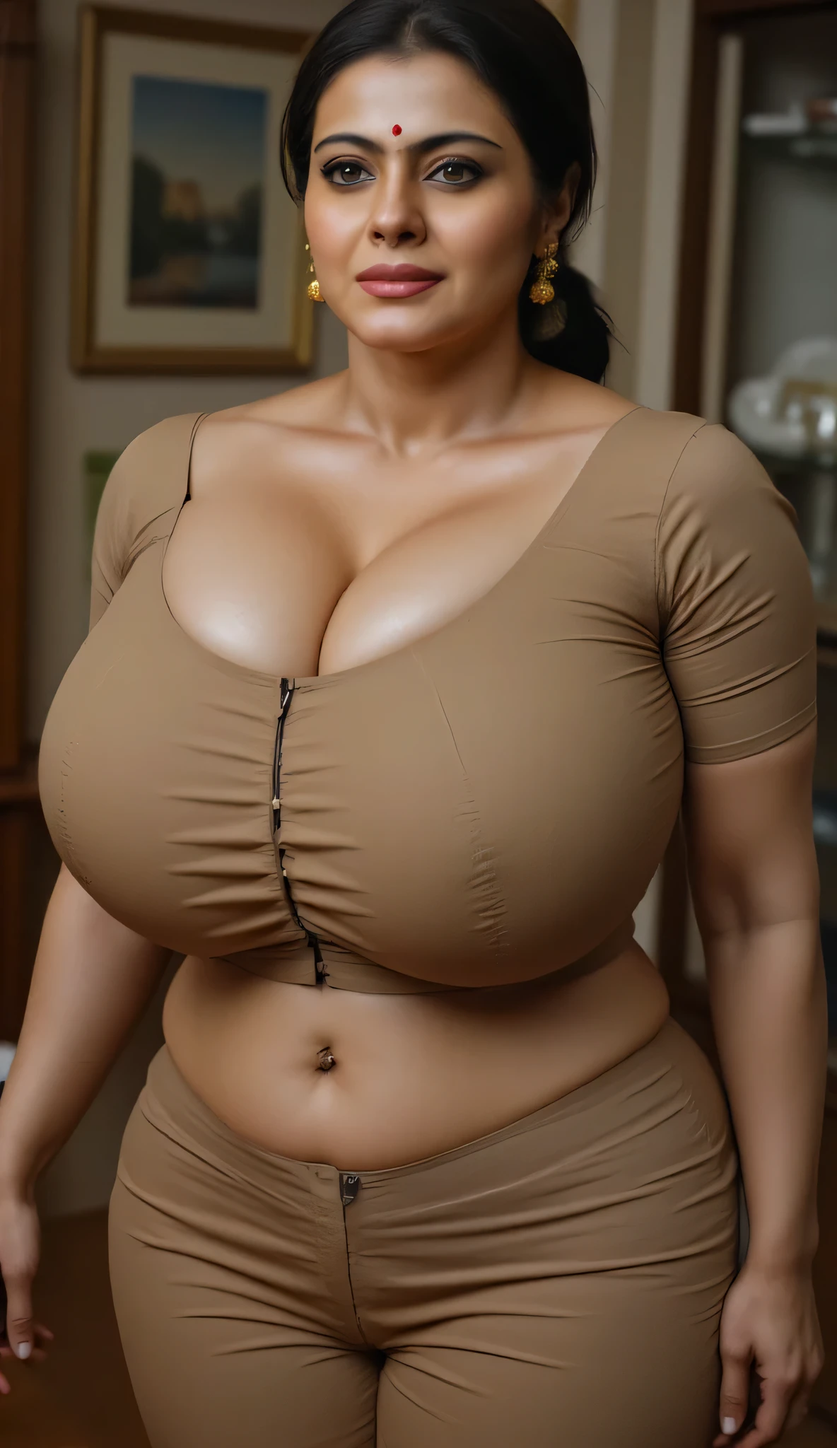  ((photograph))、Genuine photograph、((highest quality)),((High definition 8K )), ((highest quality))、Woman with eyes closed、48 years old、random hairstyle,（(sweaty skin))((sweaty skin)),　big breasts、white blouse、Tight Skirt、very good、inside the office、