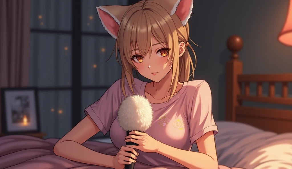 ((Masterpiece)), ((best quality)), (Anime), ((kawaii)), ((extremely detailed)), 4K, (8K), (super detail:1.2),(High Definition:1.3), (Professional Photography:1.2), (wide shot), cinematic lighting, (very aesthetic:1.2), (absurdres:1.2), (sharp focus), (perfect light), (), 8K, cinematic lighting, unruly hair, medium hair, (exposed naked nipples:1.3), (exposed naked cute pussy), naked Slender body, Pudgy cheek, ((small breast)), naughty smile, (open mouth), Textured skin, cat ears, pale brown hair, Cute Beautiful girl, BREAK, ((best quality)), ((extremely detailed)), (open legs), (sitting on the Luxurious pink bathroom), ((in brothel)), pink floor, ((obscurity atmosphere)),