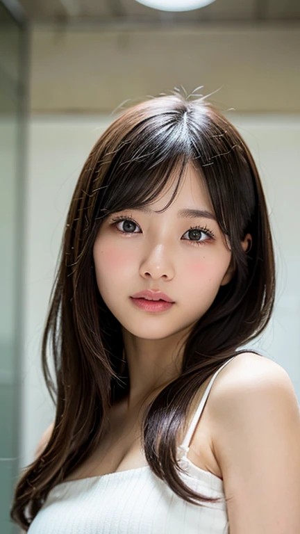 Best-quality, Masterpiece, Ultra-High-Resolution, (Photorealistic:1.4), Raw-Photo, Extremely-Details, Perfect-Anatomy, 1girl, the most famous Japanese idol, extremely cute and extremely childish face like a most popular Japanese idol, extremely beautiful big-black-solid-circle-eyes, extremely beautiful realistic-skins, extremely beautiful long-eyelashes, extremely beautiful lips, extremely beautiful body, innocent smile, upturned ass