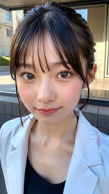 Fair skin、Brown Hair、smile、Blue Eyes、Beautiful Skin、
