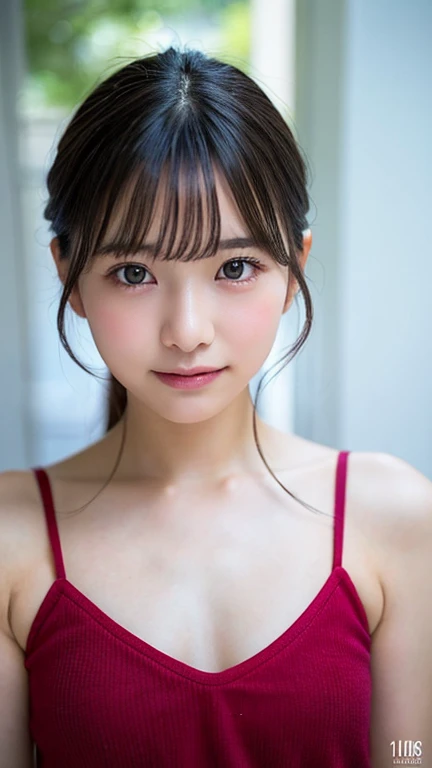naked, ribbon on the neck, Skinny body, small bust, very feminine,