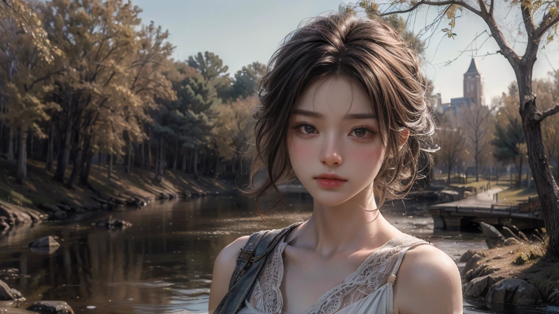 masterpiece, ultra-realistic, 32k, highly detailed CG Unity 8k wallpaper, top quality,
Swiss Alps, Switzerland, (A-line dress), (((Spring Day)), Side parts, Ear drops, Lady, Necklace, Big, cleavage, realistic skin texture,