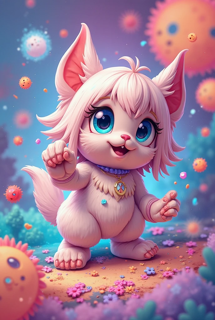 Masterpiece,High Quality,High resolution,The highest resolution,White background,solid color background,transparent background,no background,remove background,Complicated details,Highest quality,game icon,game icon institute,cartoon_style,full body,Cute Fluffy Barbie Monster,all separated