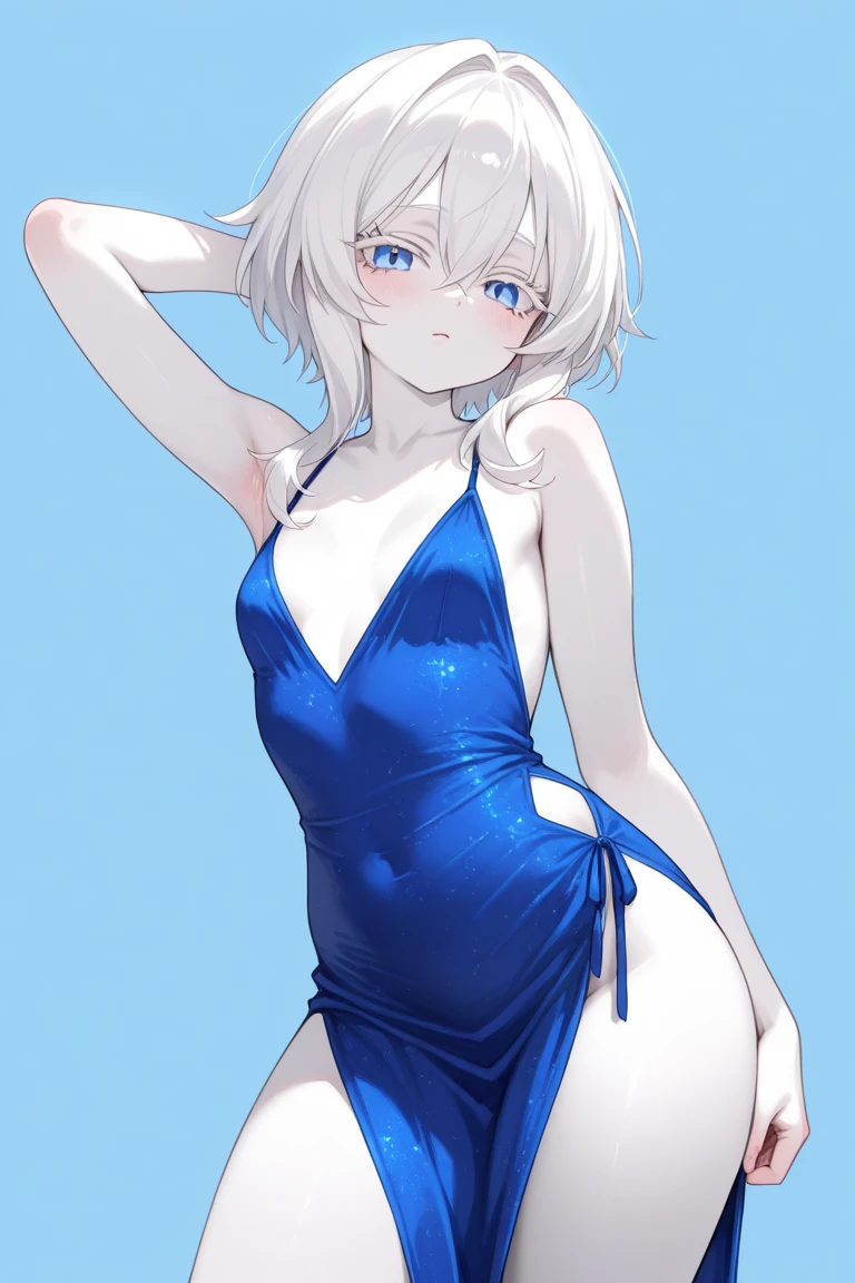 A swim suit girl with sperms on her body