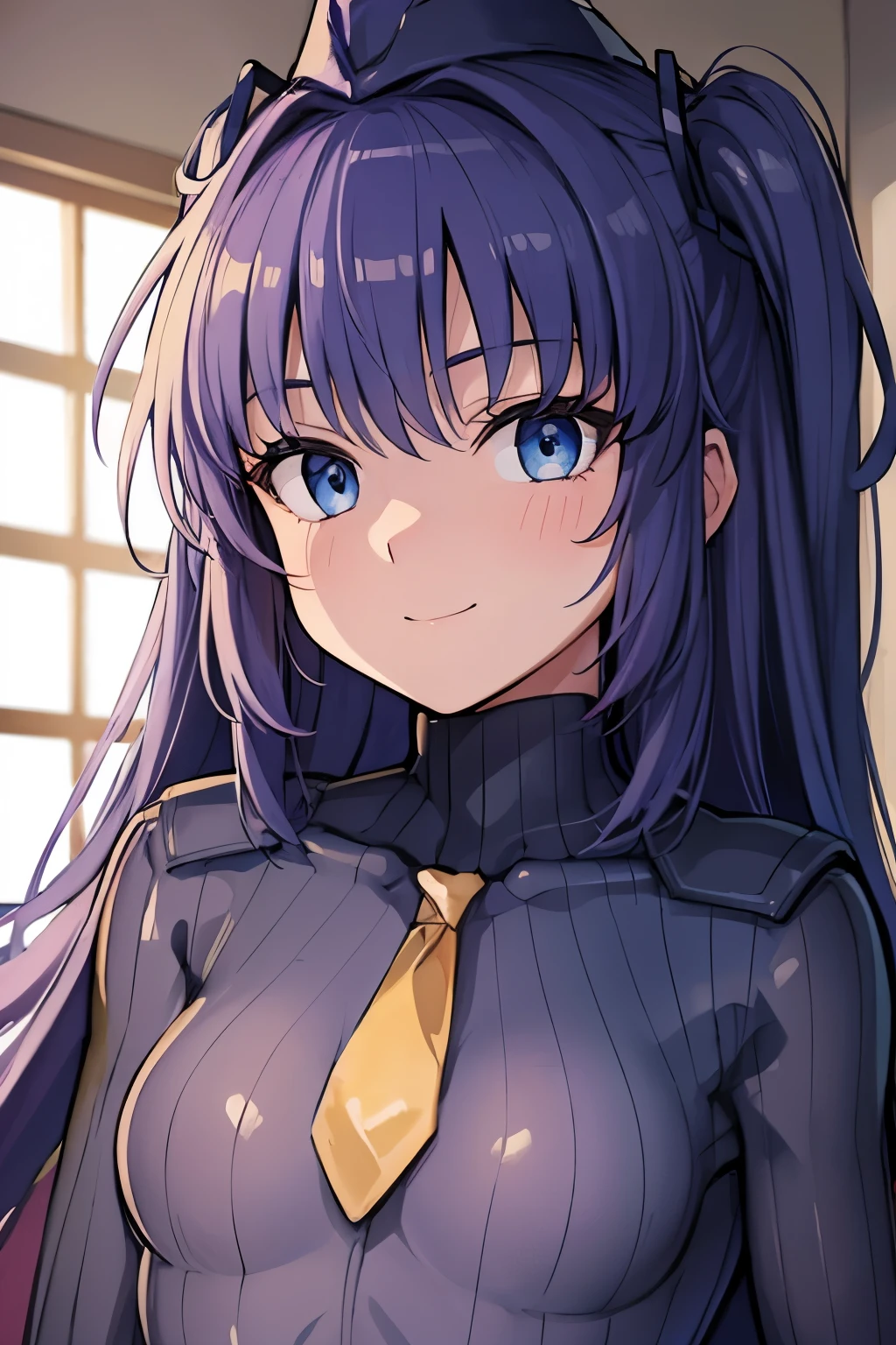 masterpiece, highest quality, (highest quality), (best illustrations), (high resolution),8k,face close up,on the bed, {{{masterpiece}}}, {{{best quality}}}, {{Super detailed}}, {{very delicate and beautiful}},smile,black DOLLSUIT,DOLLSUIT,{{{best quality}}}, {{Super detailed}}, masterpiece, highest quality, (highest quality), (best illustrations), 8k,{{{masterpiece}}}, {{{best quality}}}, {{Super detailed}}, {{{best quality}}}, {{Super detailed}}, face close up, yuuka, blue eyes, purple hair, two side up, long hair,
