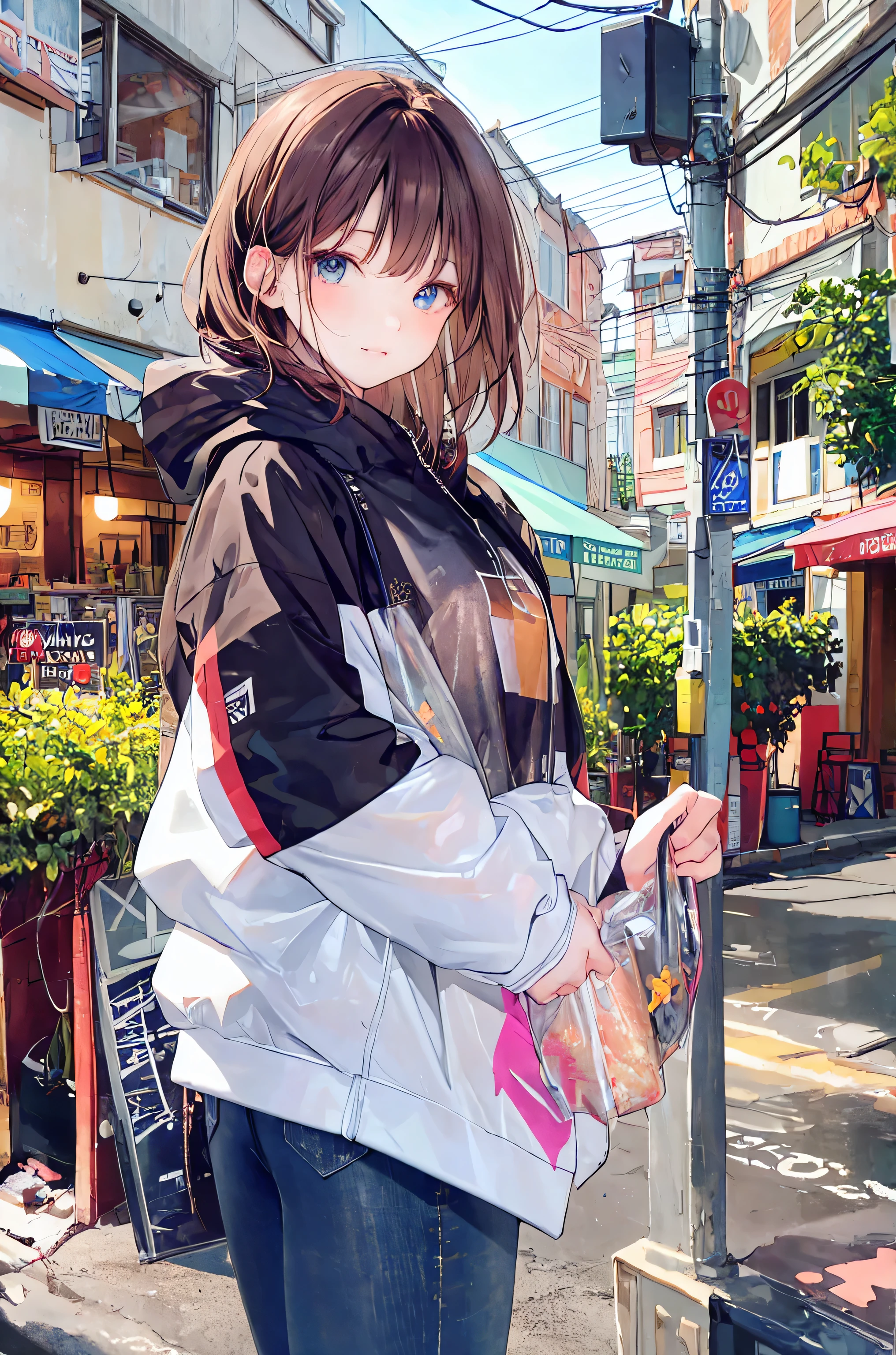 high definition raw color photos , professional shooting, (((((bokeh))))), written border depth, captured with a sony α7 IV,(maasterpiece),Best Quality, cute girl leaning on a wall, is embarrassing, blanking, Intimate moments, cute, cropped shirt, Look Down, High Angle, close, BREAK she is is embarrassing, she is blanking, forest setting , cute imgae, Hair,Shortcuts,unkempt hair on left eye,Short braided hair,Neat, slender beautiful woman, correct posture,Small chest,Beautiful Legs,with blue eyes, enchanting gray-blue eyes shine like stars,droopy eyes,bright colors,beautiful eyes,A delicate smile,Textured Skin,Best Quality, gentle and beautiful woman ,anime style、