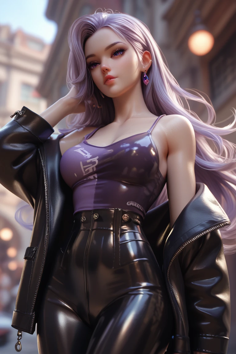 (Fotorrealista:1.3), ultra detalhado, beautiful and aesthetic, Obra de arte,melhor qualidade,realistic rendering,moody lighting,
1 garota,Sozinho,
purple sweater, legging cinza,seios,
(Ambiente brilhante, brilho encantador, luminous lighting, ethereal atmosphere, brilho hipnotizante, tons evocativos, captivating coloring, dramatic lighting, aura encantadora),