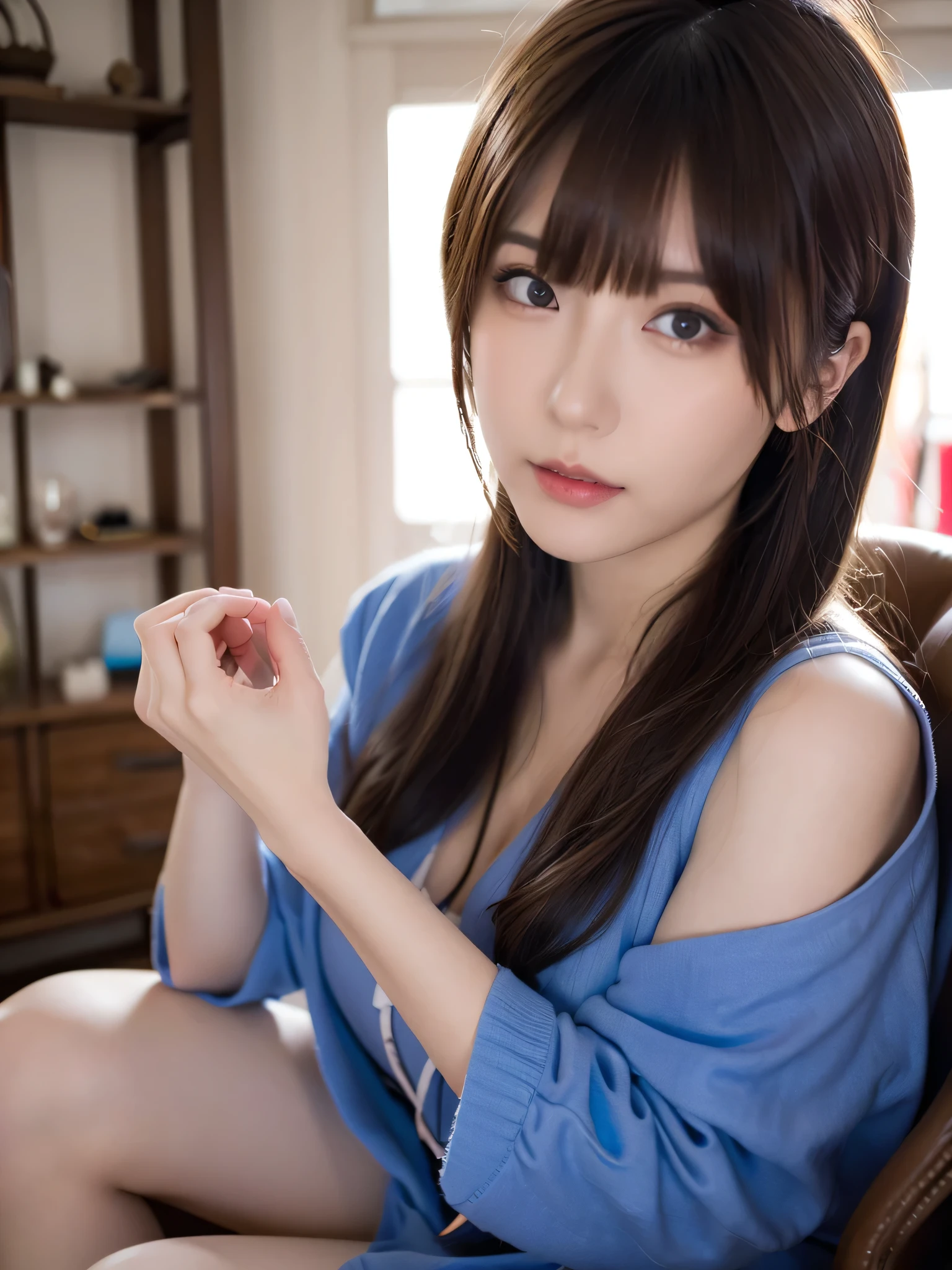 beautiful straight long hair), alone, ((face 80% beauty and elegance, 20% pretty and cute:1.5)), clear eyes, (fine eyes, light green eyes, bright pupils), double eyelid, (Slightly thick and sexy lips:1.2), ((Super detailed and incredibly high resolution kimono:1.2)), Highly detailed facial texture, impressive body shape, Curvaceous and very attractive woman, High resolution RAW color photos Professional photography, break Ultra High Resolution Textures, High resolution body rendering, big eyes, A masterpiece like no other in history, incredible high resolution, Super detailed, stunning ceramic skin, break .2), ((highest quality, 8K)), sharp focus:1.2, (layer cut, big:1.2), (beautiful woman with perfect figure:1.4), (Beautifully shaped breasts:1.3), thin waist, (correct hand shape:1.5), (full body shot | Completely naked、All nude