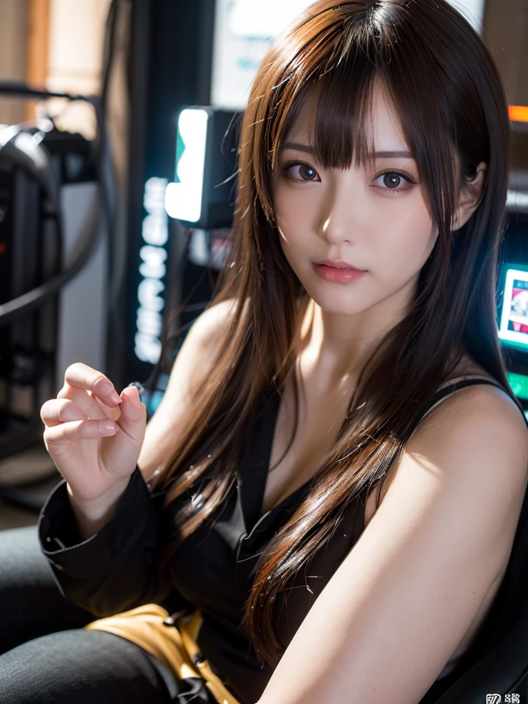 (RAW Photo, Best Quality), (Realistic, Photo Realistic: 1.3), Best Quality, Highly Detailed, Masterpiece, Ultra Detailed, Illustration, 1 Girl, upper_body, Dynamic Angle, Extremely Detailed CG Unified 8k Wallpaper, Ink, Amazing, Movie upper_body, Dynamic Angle, World Mastery Theater, messy_long_hair, Best Quality, Extremely Detailed CG Unified 8k Wallpaper, Ink, Amazing, Movie Lights, lens_flare, dunhuang_style, Detailed Face, Beautiful Rendering of Tang Dynasty, (Deliberate expression: 1. 5), sony master shot, woman posing for photo in front of tv, inspired by Fei Danxu, hi-res screenshot, nicovideo, normal hands, vivid colors, full face shot of limur tempest, nice studio lighting, vhs screenshot, beautiful fine face、Random and sexy poses、Colossal tits、Emphasizes cleavage、Random hair color、japanes、Random attire、Ultra realistic sweet bunny girl、Bunny Girl