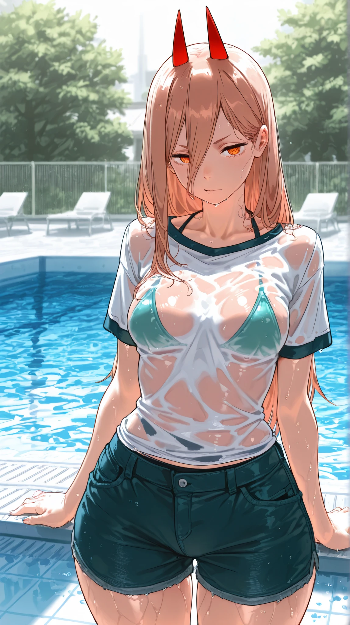 BREAK (masterpiece:1.2), best quality, high resolution, unity 8k wallpaper, (illustration:0.8), (beautiful detailed eyes:1.6), extremely detailed face, perfect lighting, extremely detailed CG, (perfect hands, perfect anatomy),onsen,hot springs,night,outdoor,moon,starfall,power_csm
blonde hair, yellow eyes, cross-shaped pupils, symbol-shaped pupils, red horns, sharp teeth,choker,no bra,nipples,showing panties, camel toe,wet panties, luxury panties,sexy lingerie,horny face,stockings,stocking suspenders,naked breasts,nipples see through,naked,full body
