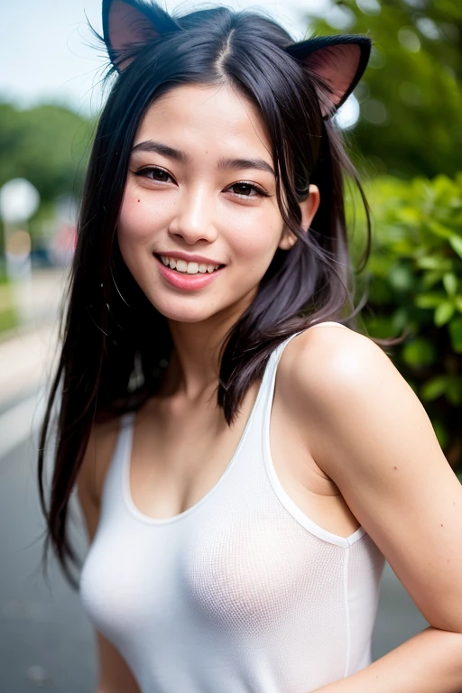 ((Highest quality, 8K, masterpiece: 1.3)), sharp: 1.2, Perfect Body Beauty: 1.4, ((Layered Hairstyles, Small breasts: 1.0)), street: 1.2, Highly detailed face and skin texture, fine grain, double eyelid, Long black hair, Not tying hair, Turning his back, Butt, Lower Body, Thighs, Skinny, Shorts, Lace Apron, Wearing a short-sleeved T-shirt, Ribs are floating, Wet and shiny lips, Cross your arms, Lace pattern, Look Up, smile, Looking back here, The gaze is directed this way, plump, Slightly skimpy panties, expose one's cleavage, tummy slightly bulging
